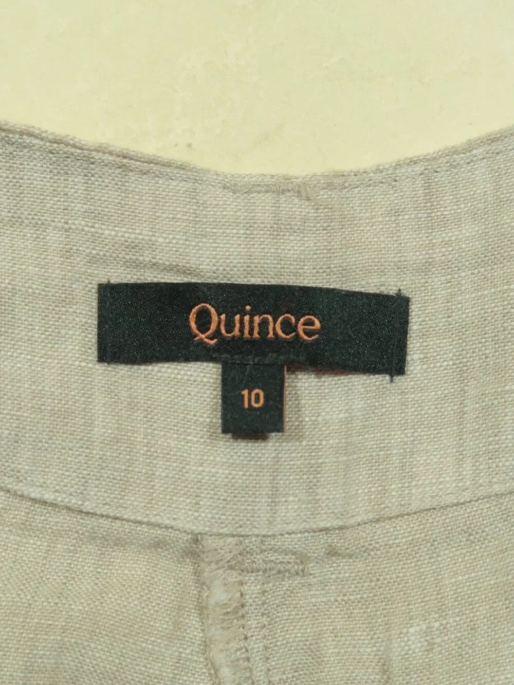 Quince European Flax Linen Wide Leg Trousers Pants Womens 10 Beige Patch Pocket